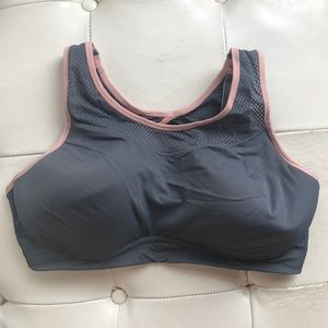 High impact high mesh neck sports bra